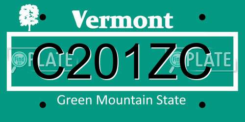 C201ZC Vermont License Plate