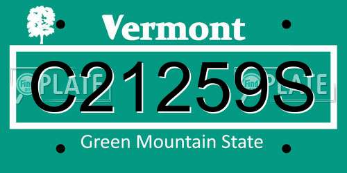 C21259S Vermont License Plate