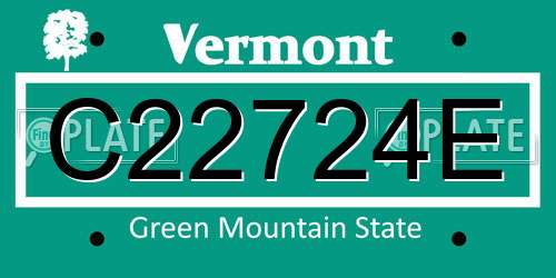 C22724E Vermont License Plate