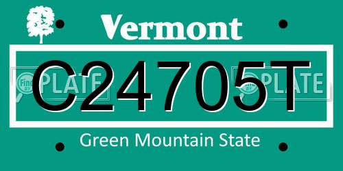 C24705T Vermont License Plate