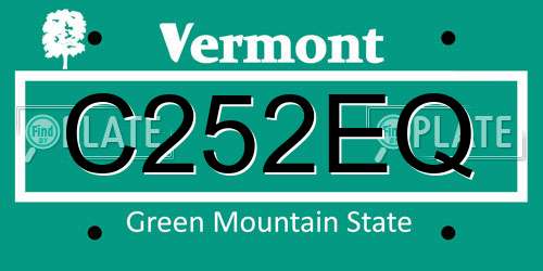 C252EQ Vermont License Plate