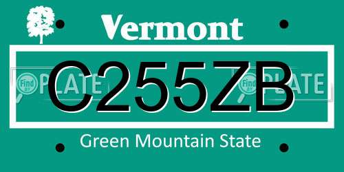 C255ZB Vermont License Plate