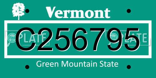 C256795 Vermont License Plate