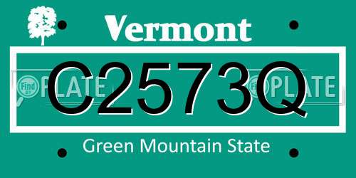 C2573Q Vermont License Plate