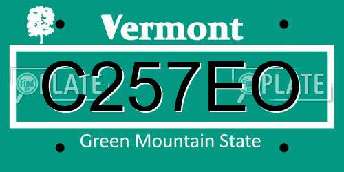 C257EO Vermont License Plate