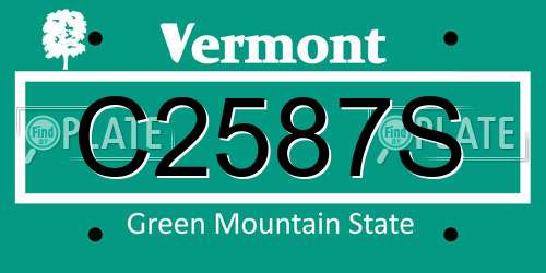 C2587S Vermont License Plate