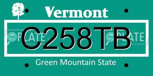 C258TB Vermont License Plate