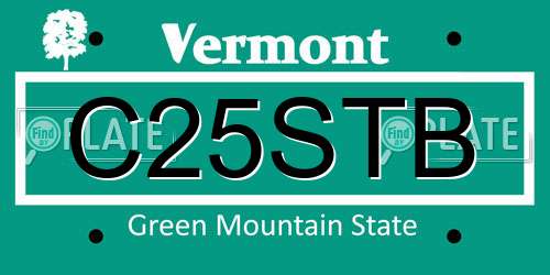 C25STB Vermont License Plate