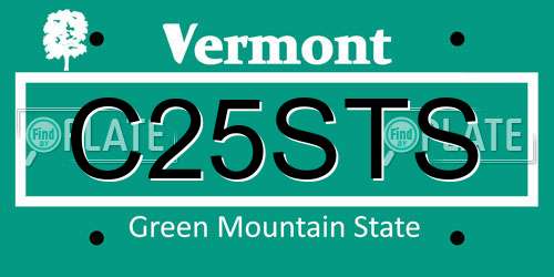C25STS Vermont License Plate