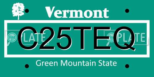 C25TEQ Vermont License Plate