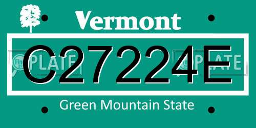 C27224E Vermont License Plate