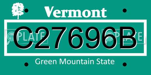 C27696B Vermont License Plate