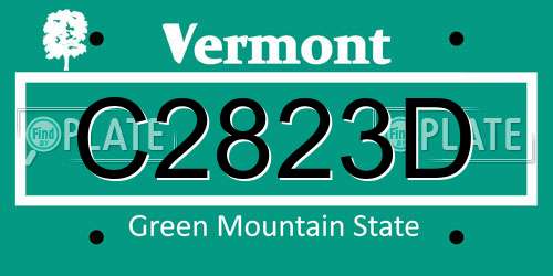 C2823D Vermont License Plate