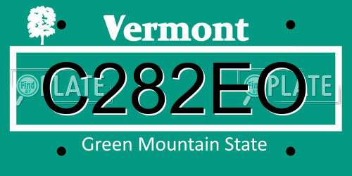C282EO Vermont License Plate
