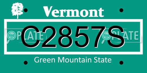 C2857S Vermont License Plate