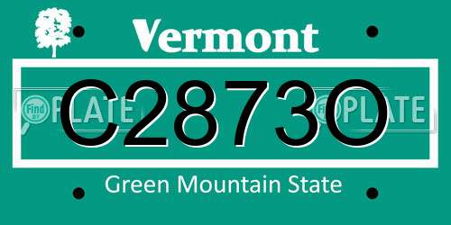 C2873O Vermont License Plate