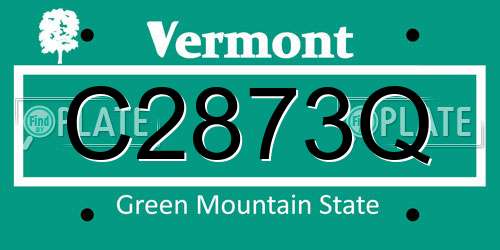C2873Q Vermont License Plate