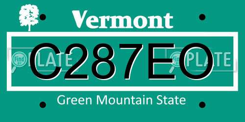 C287EO Vermont License Plate