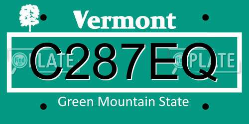 C287EQ Vermont License Plate