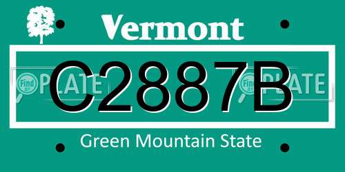 C2887B Vermont License Plate
