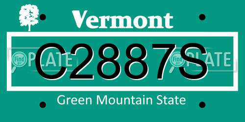 C2887S Vermont License Plate