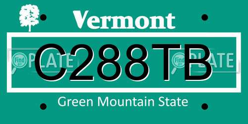 C288TB Vermont License Plate