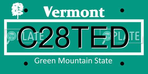 C28TED Vermont License Plate