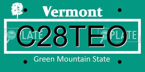 C28TEO Vermont License Plate