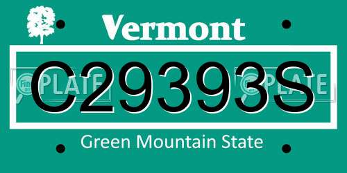 C29393S Vermont License Plate