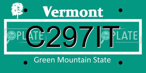 C297IT Vermont License Plate