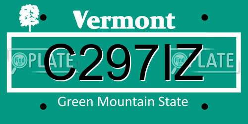 C297IZ Vermont License Plate