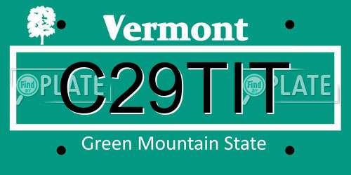 C29TIT Vermont License Plate