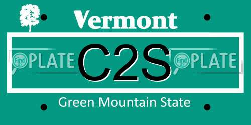 C2S Vermont License Plate