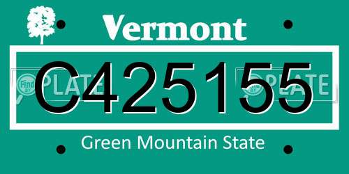 C425155 Vermont License Plate