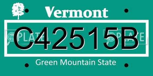 C42515B Vermont License Plate