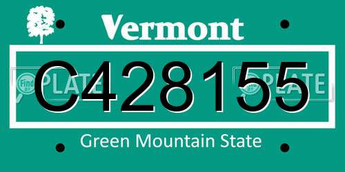 C428155 Vermont License Plate