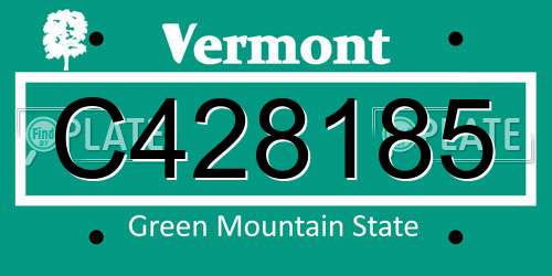 C428185 Vermont License Plate
