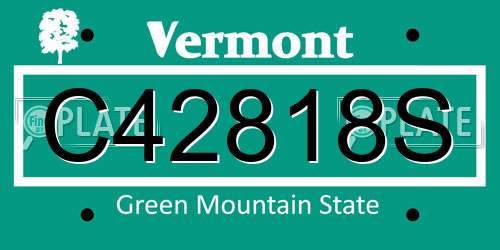 C42818S Vermont License Plate
