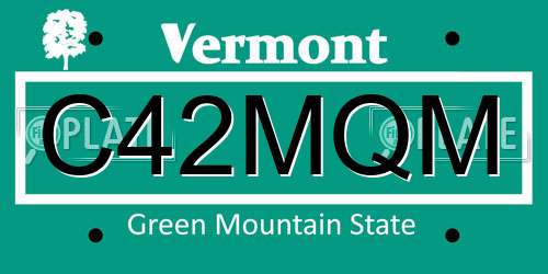 C42MQM Vermont License Plate