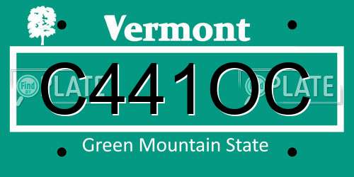 C441OC Vermont License Plate