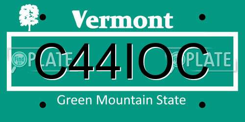 C44IOC Vermont License Plate