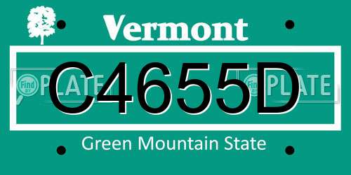 C4655D Vermont License Plate