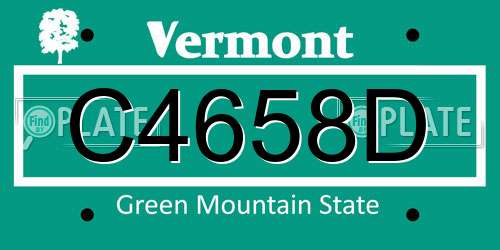 C4658D Vermont License Plate
