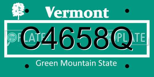 C4658Q Vermont License Plate