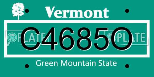 C4685O Vermont License Plate