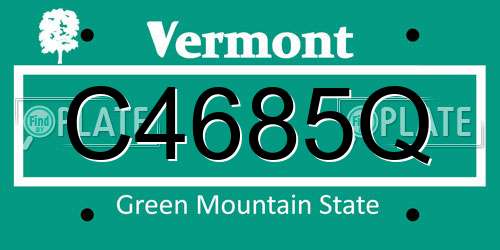 C4685Q Vermont License Plate