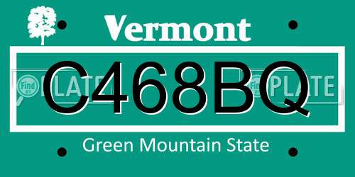 C468BQ Vermont License Plate