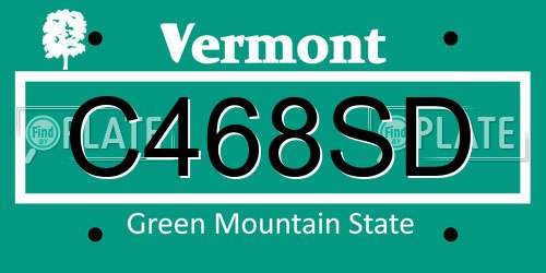 C468SD Vermont License Plate