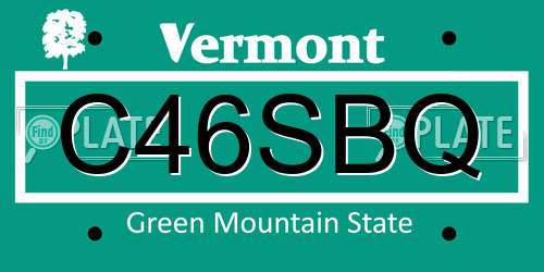 C46SBQ Vermont License Plate