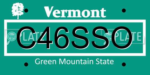 C46SSO Vermont License Plate